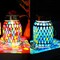 Outdoor Hanging Lights, Solar Table Lamps & Cool Blue Color Mosaic Glass Lights, Outdoor Waterproof Solar Night Lights, Garden,Patio,Pathway & Yard Décor